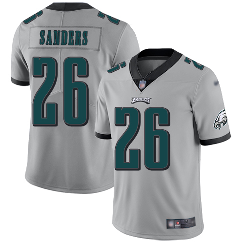 Men Philadelphia Eagles #26 Miles Sanders Limited Silver Inverted Legend NFL Jersey Football